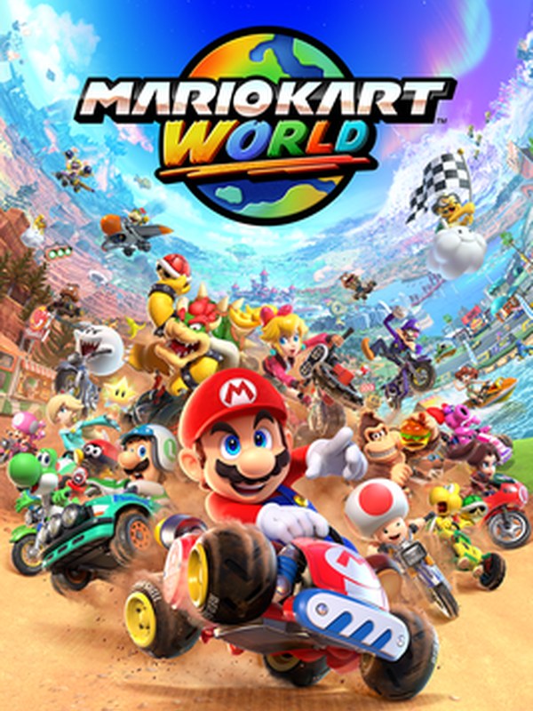 Portada del videojuego Mario Kart World